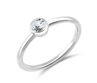 4 mm. Round CZ Silver Ring NSR-419